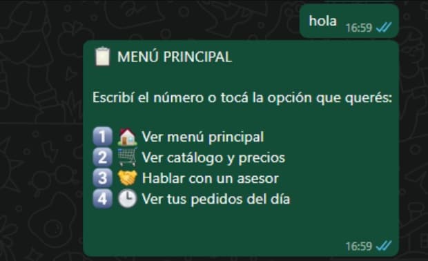 EMAG + SUBOT / Pedidos por WhatsApp, vista 1